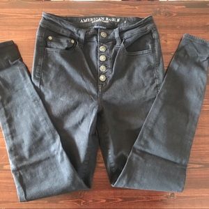 AE Super High Rise Button Fly Jeggings